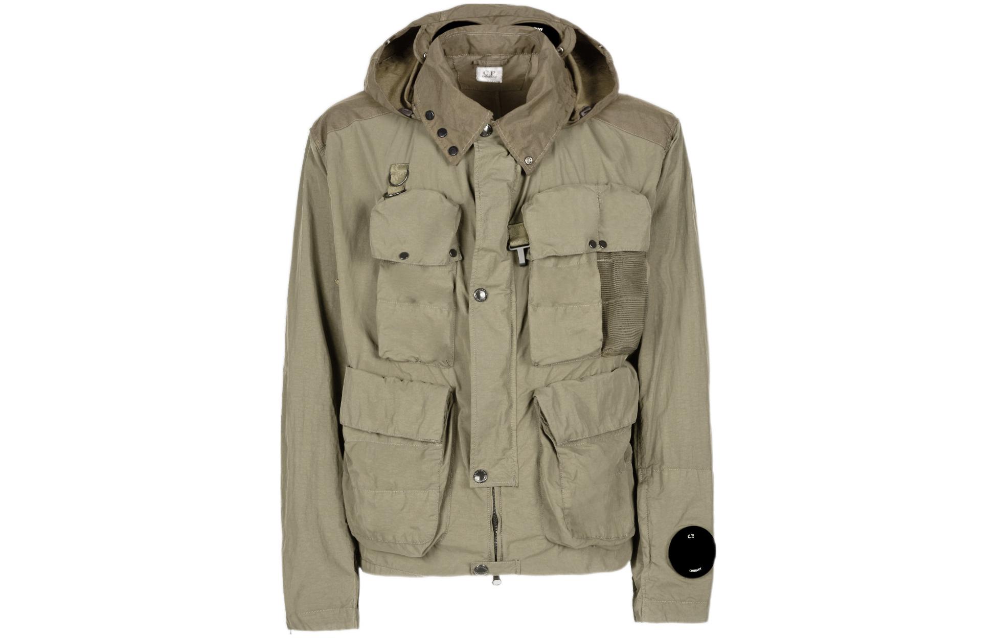 C.P. Company SS22 Two-Tone Nylon Hooded Jacket Beige 12CMOW107A005991G322