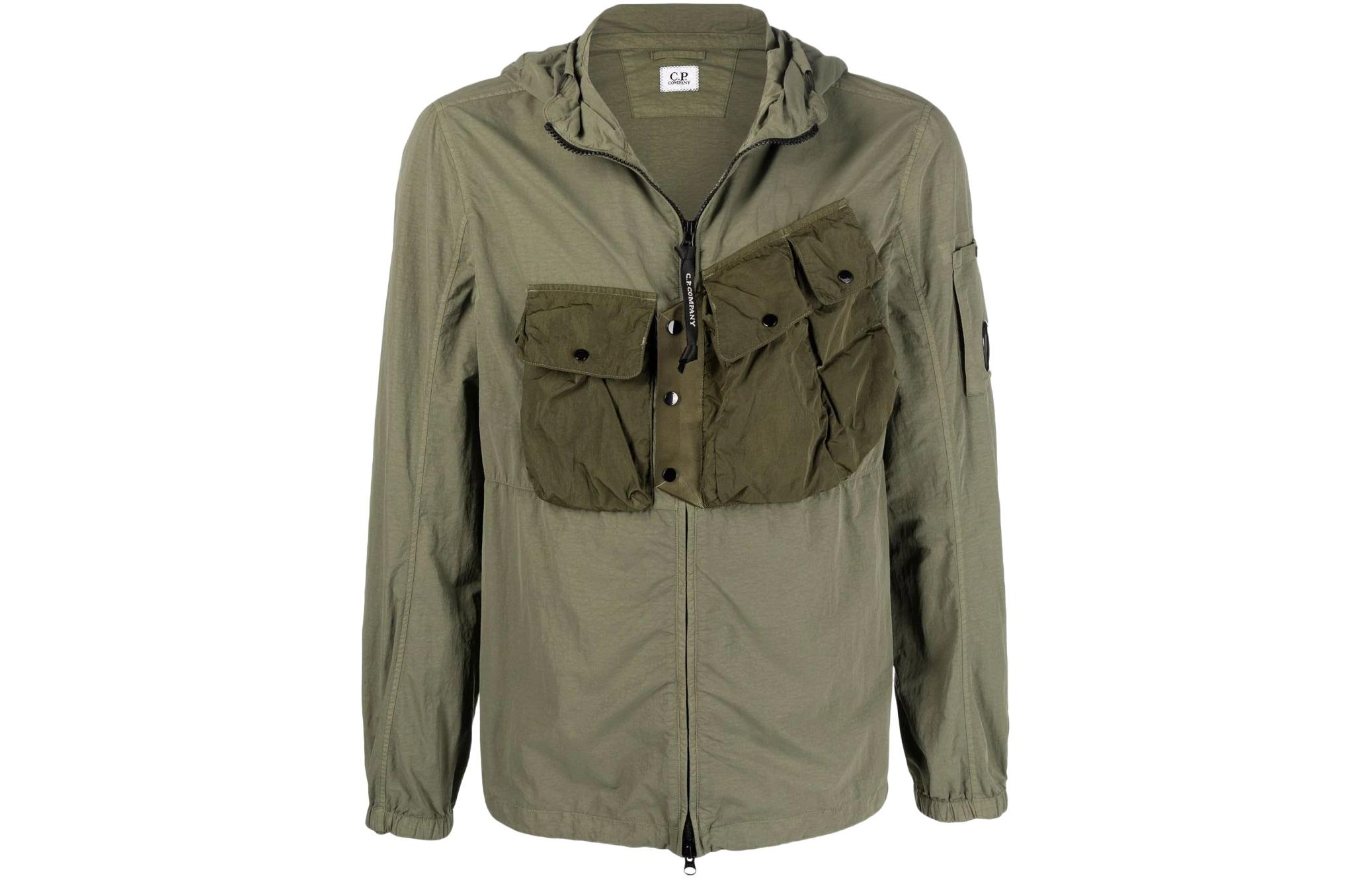 C.P. Company SS22 Utility Multi-Pocket Hoodie Jacket Military Green 12CMOS106A005991M-665
