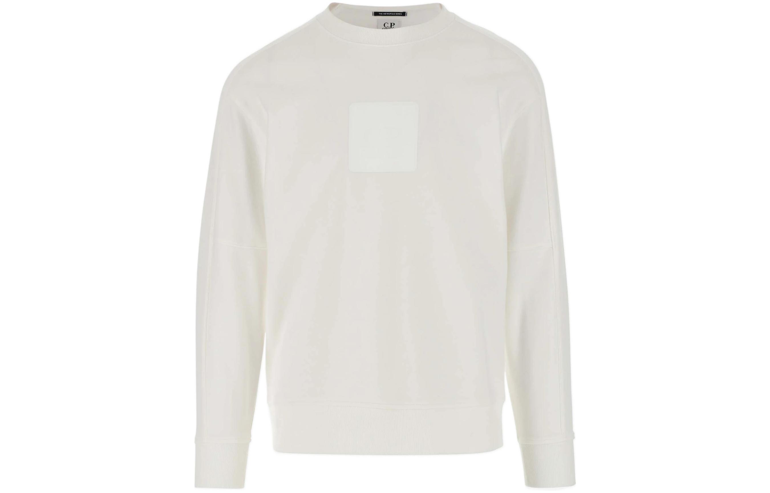 C.P. Company SS22 White Crewneck Long Sleeve Sweatshirt Men 12CMSS074A005086W103