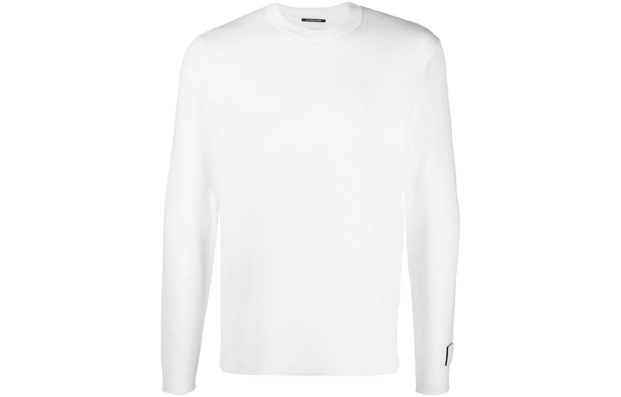C.P. Company SS22 White Crewneck Pullover Long Sleeve Sweatshirt 12CMKN110A006260A