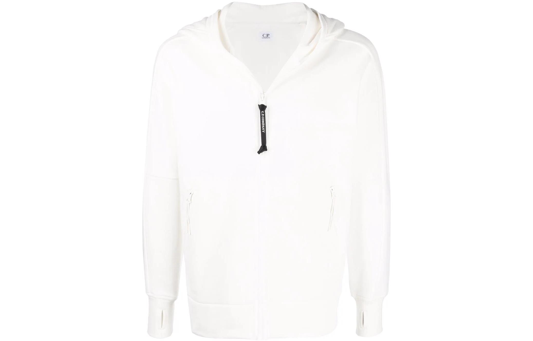 C.P. Company SS22 White Goggle Hoodie Jacket Men’s Solid Color 12CMSS083A005086W103