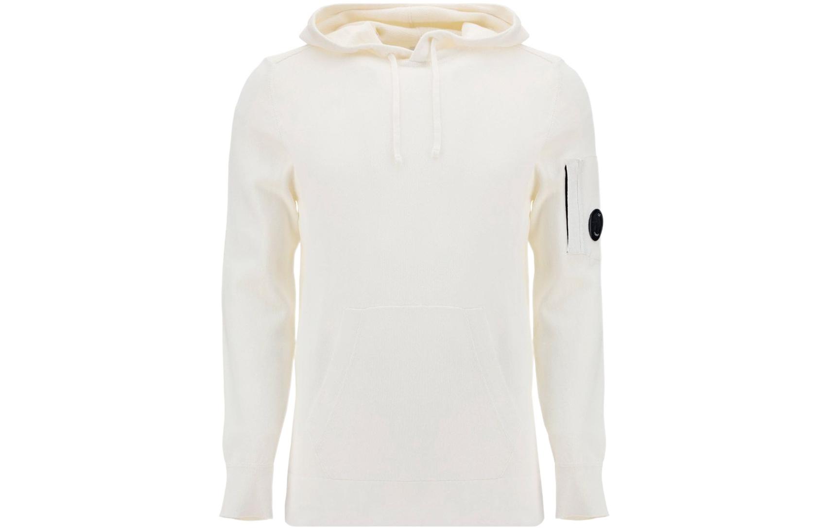 C.P. Company SS22 White Pullover Hoodie Long-Sleeve Cotton 12CMKN151-A006262G-103