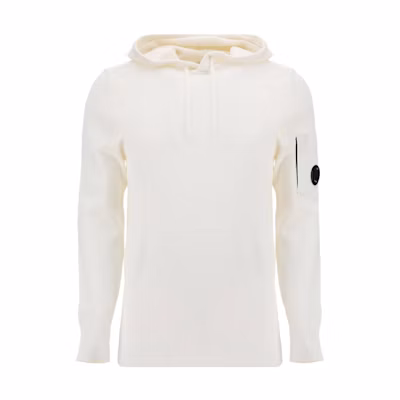 C.P. Company SS22 White Pullover Hoodie Long-Sleeve Cotton 12CMKN151-A006262G-103