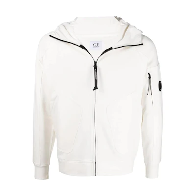 C.P. Company SS22 White Zip-Up Hoodie Jacket 12CMSS116A005086M-103