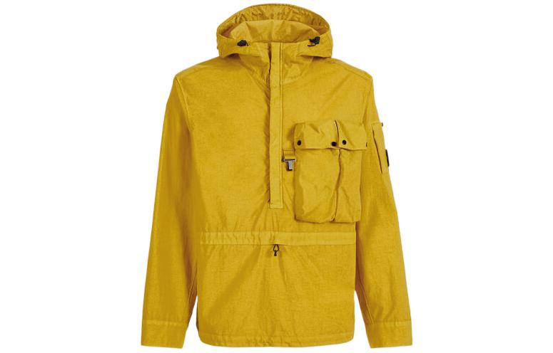C.P. Company SS22 Yellow Half-Zip Hoodie with Front Pocket 12CMOS102A005782G239