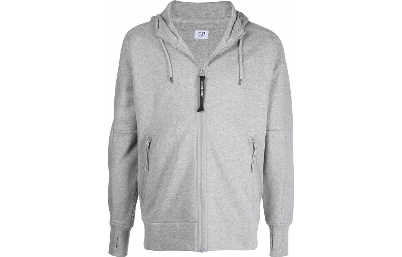 C.P. Company SS22 Zip-Up Drawstring Hoodie Grey 11CMSS060A005086W-M93