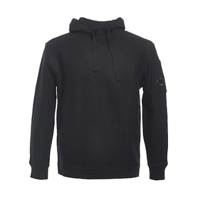 C.P. Company SS23 Black Drawstring Hoodie - Loose Fit Casual Style 13CMKN238A006398W999