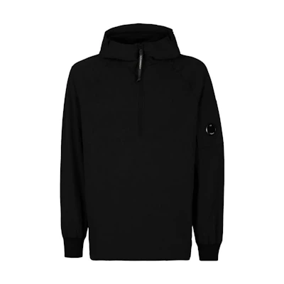C.P. Company SS23 Black Hooded Zip-Up Sweatshirt 14CMSS180A5669G999
