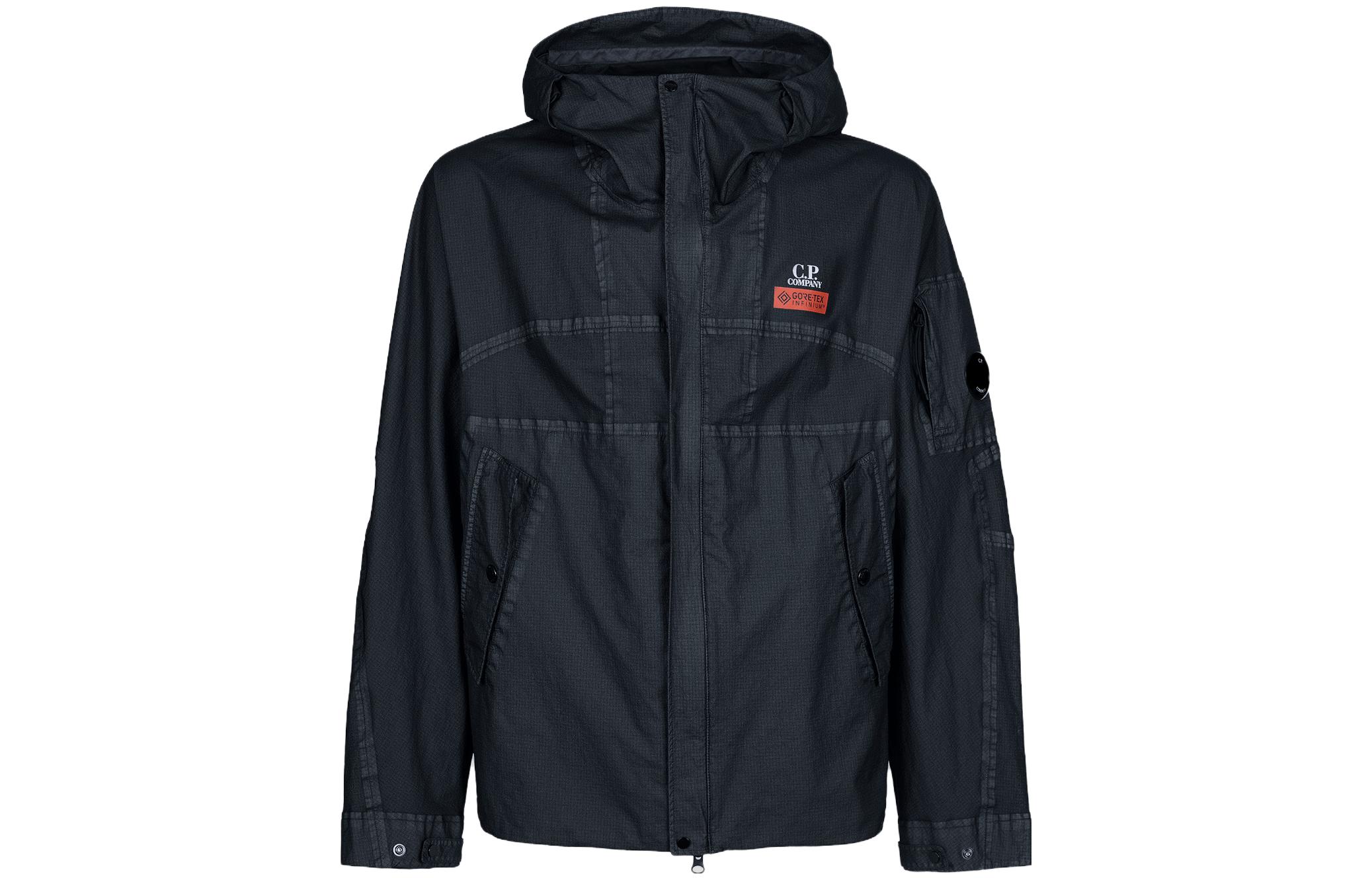 C.P. Company SS23 Black Logo Print Long-Sleeve Jacket Unisex 14CMOW105A006366G999