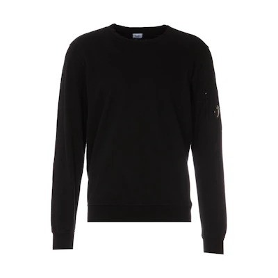 C.P. Company SS23 Black Long-Sleeve Sweatshirt with Lens Detail for Men 14CMSS032A002246G999