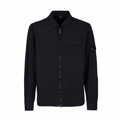 C.P. Company SS23 Black Solid Color Long Sleeve Jacket with Dual Pockets 14CMSH158A002824G999