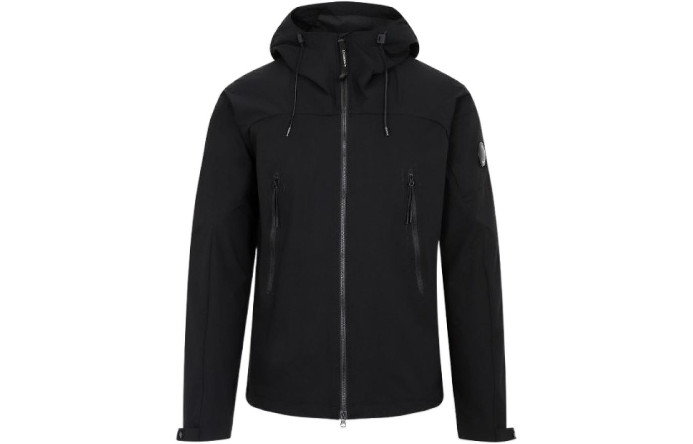 C.P. Company SS23 Black Solid Color Zip-Up Hoodie Jacket 14CMOW095A4117A999