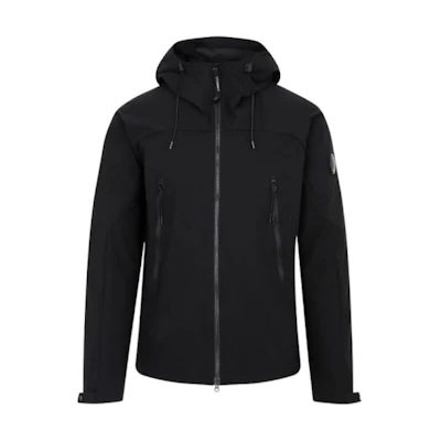 C.P. Company SS23 Black Solid Color Zip-Up Hoodie Jacket 14CMOW095A4117A999