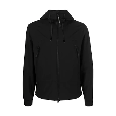 C.P. Company SS23 Black Solid Zip-Up Hooded Jacket 14CMOW001A005968A999