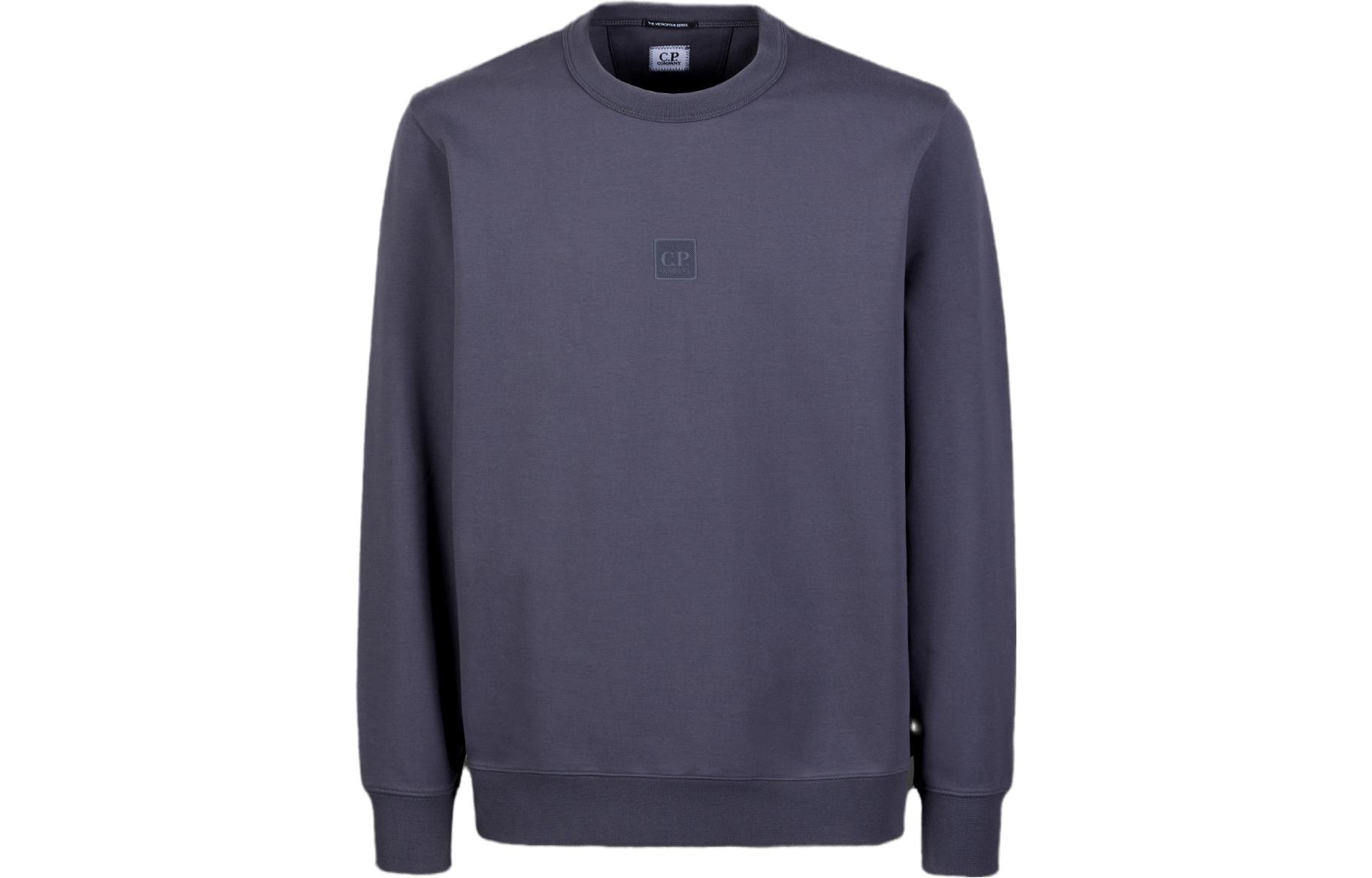 C.P. Company SS23 Blue Crewneck Long-Sleeve Pullover Sweatshirt 14CMSS230A006452W884