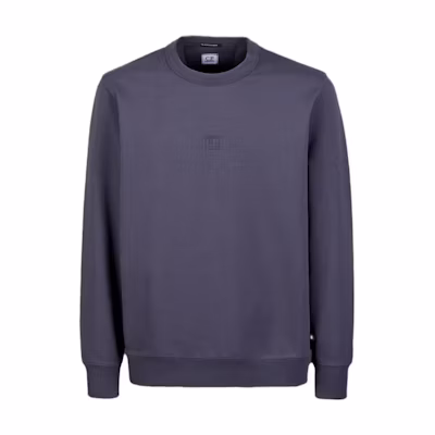 C.P. Company SS23 Blue Crewneck Long-Sleeve Pullover Sweatshirt 14CMSS230A006452W884