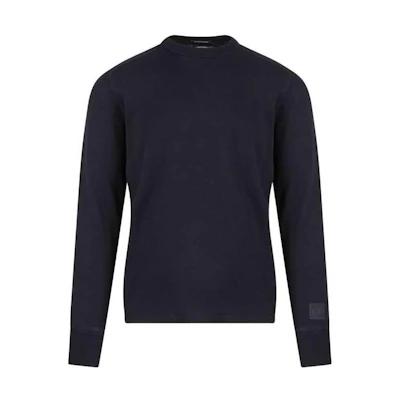 C.P. Company SS23 Blue Solid Color Crewneck Pullover Sweatshirt 14CMKN250A006260A888