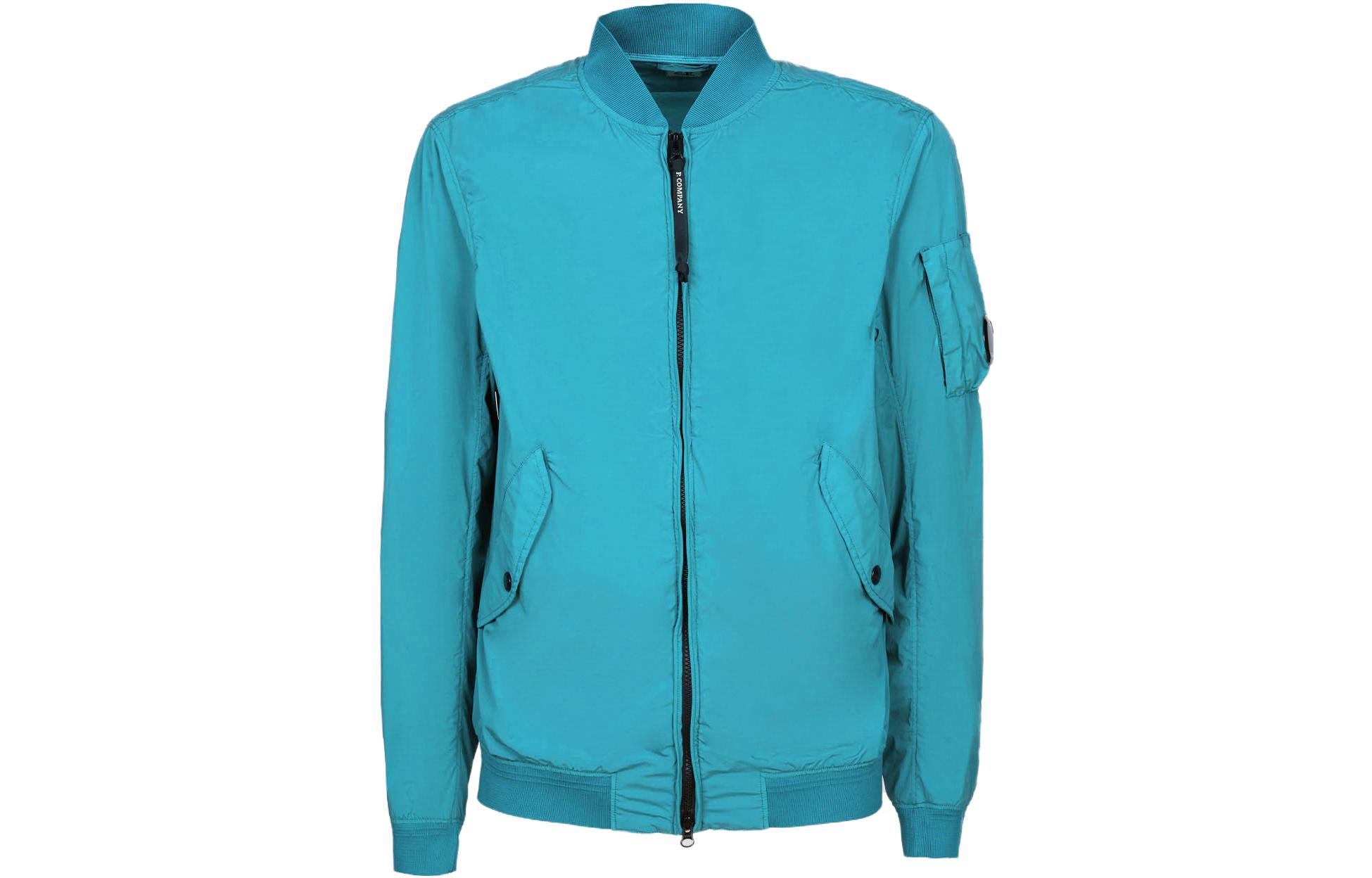 C.P. Company SS23 Blue Solid Color Zip-Up Jacket - 14CMOW004A005864G825