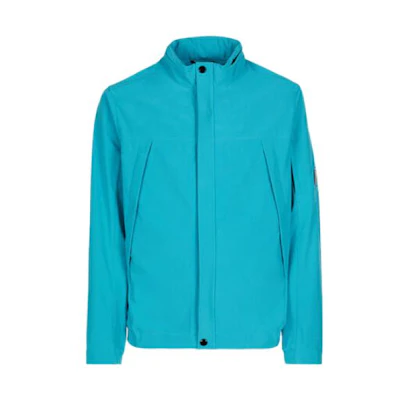 C.P. Company SS23 Blue Zip-Up High Collar Jacket 14CMOW036A005968A825