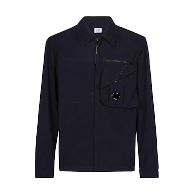 C.P. Company SS23 Blue Zip-Up Jacket with Lens Detail for Men 14CMOS103A005782G888