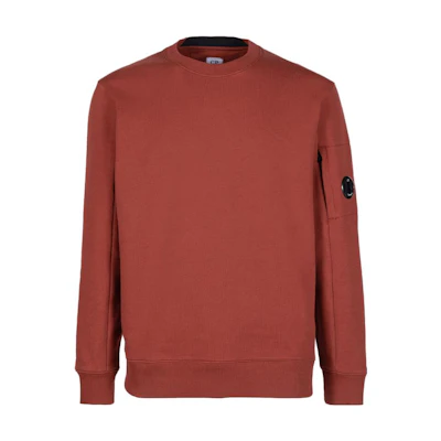 C.P. Company SS23 Brown Crewneck Sweatshirt with Lens Detail 14CMSS022A005086W349