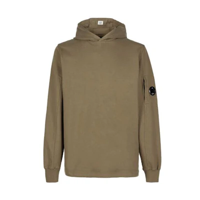 C.P. Company SS23 Brown Logo Patch Drawstring Hoodie Men’s 14CMSS033A002246G339