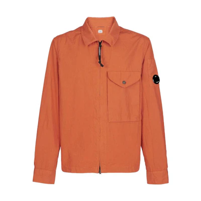 C.P. Company SS23 Brown Plain Zip-Up Collared Jacket 14CMSH122A006272G439