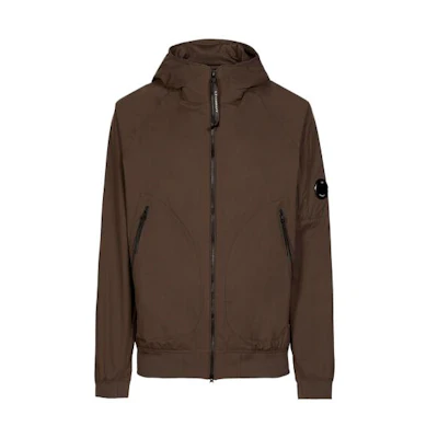 C.P. Company SS23 Brown Solid Lens Detail Zip Jacket 14CMOW095A004117A365