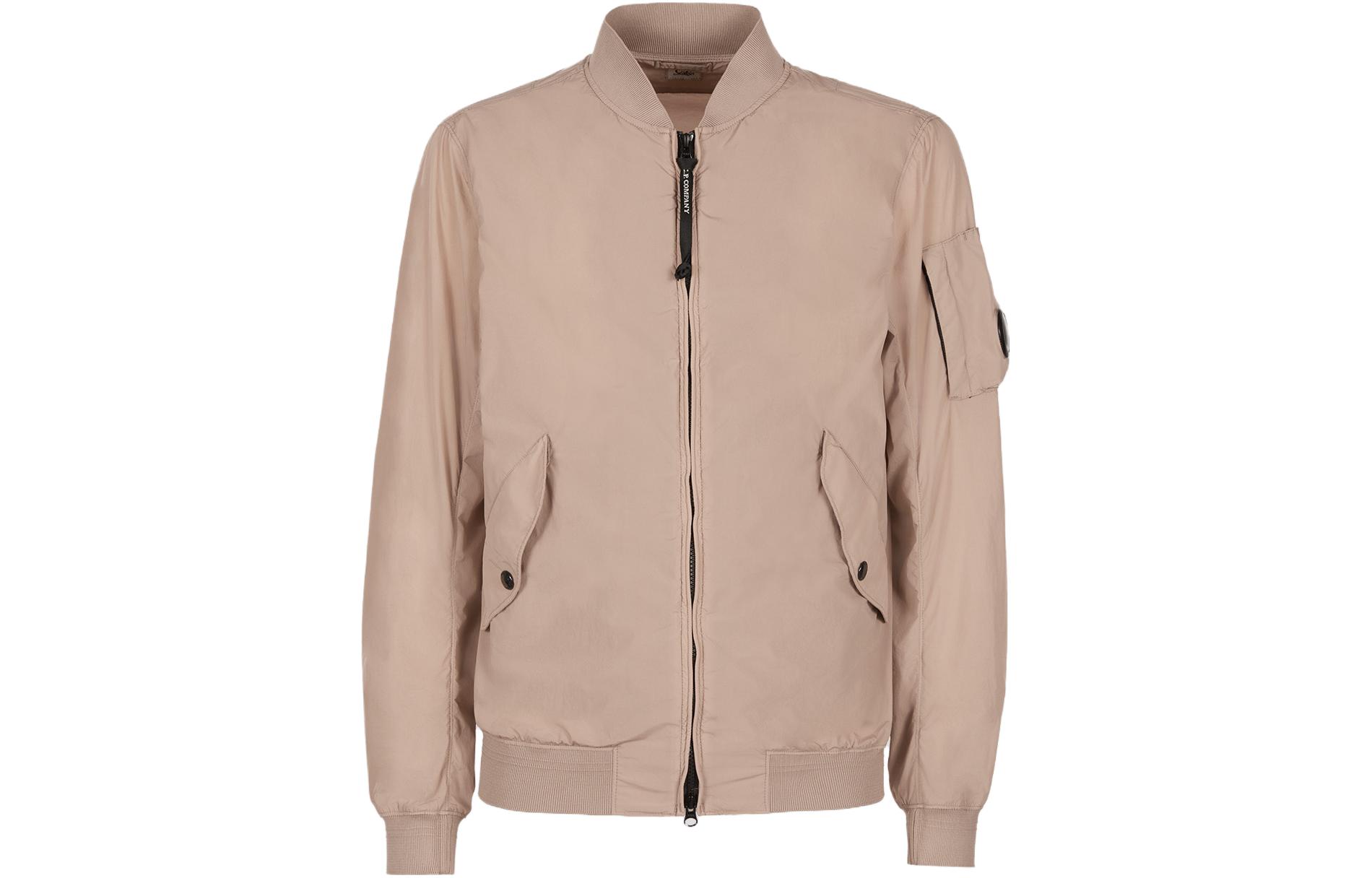 C.P. Company SS23 Brown Solid Zip-Up Jacket 14CMOW004A005864G330