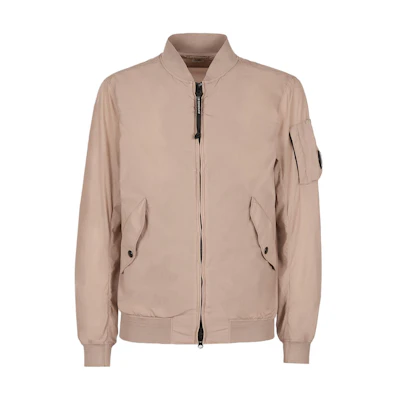 C.P. Company SS23 Brown Solid Zip-Up Jacket 14CMOW004A005864G330