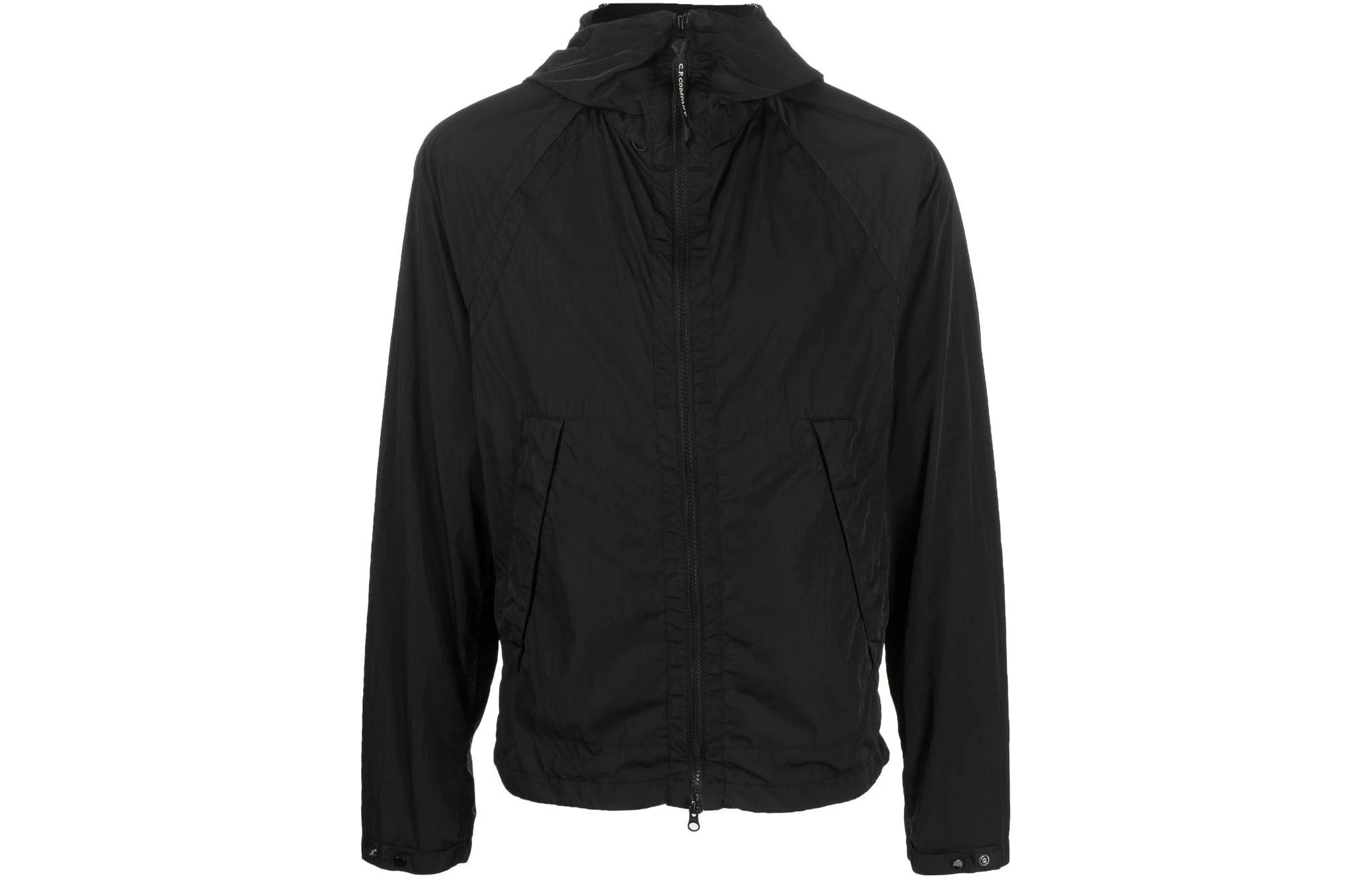 C.P. Company SS23 Goggle Hood Lightweight Zip Jacket Black () 14CMOW039A005904G999