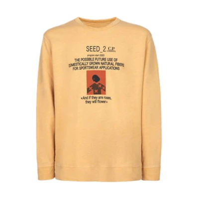C.P. Company SS23 Graphic Print Long-Sleeve Crewneck Sweatshirt Yellow Men 14CMSS341A006529N425