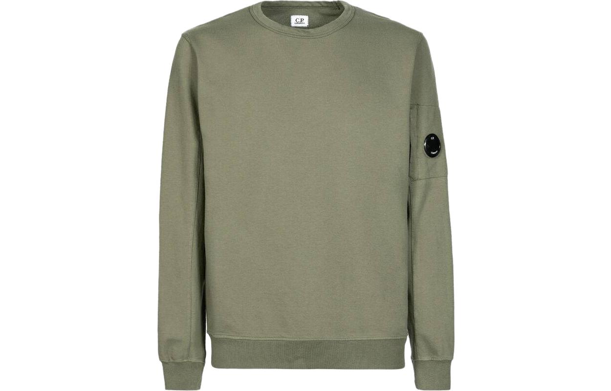 C.P. Company SS23 Green Crewneck Sweatshirt with Lens Detail 14CMSS032A002246G648
