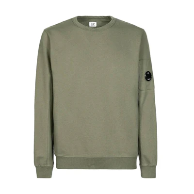 C.P. Company SS23 Green Crewneck Sweatshirt with Lens Detail 14CMSS032A002246G648