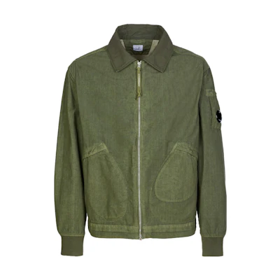 C.P. Company SS23 Green Jacket with Solid Color and Letter Print 14CMOW226A006456G648