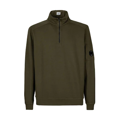C.P. Company SS23 Green Logo Half-Zip Sweatshirt 14CMSS035A002246G683