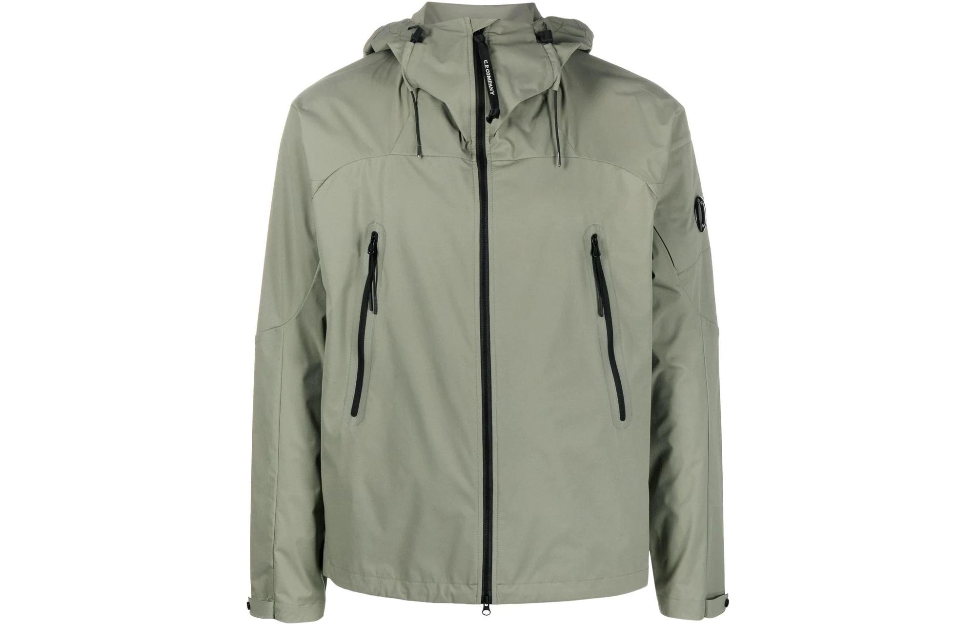 C.P. Company SS23 Green Logo Patch Hoodie Jacket Long Sleeve 14CMOW003A004117A648