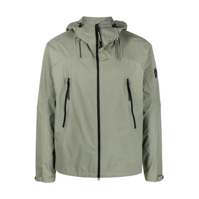 C.P. Company SS23 Green Logo Patch Hoodie Jacket Long Sleeve 14CMOW003A004117A648
