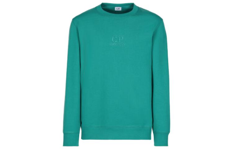 C.P. Company SS23 Green Logo Print Crewneck Sweatshirt for Men 14CMSS187A005086W673