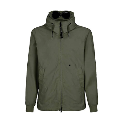 C.P. Company SS23 Green Solid Color Zip-Up Hoodie Jacket 14CMOW149A006364G648