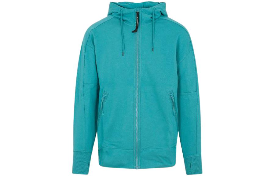 C.P. Company SS23 Green Solid Color Zip-Up Hoodie Jacket 14CMSS082A005086W673