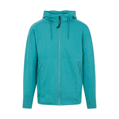 C.P. Company SS23 Green Solid Color Zip-Up Hoodie Jacket 14CMSS082A005086W673