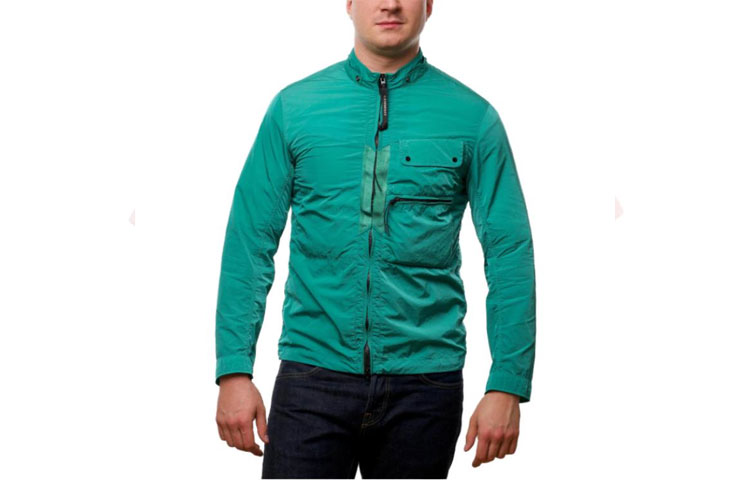 C.P. Company SS23 Green Solid Zip Hoodie Jacket with Chest Pocket 14CMOS045A005904G673