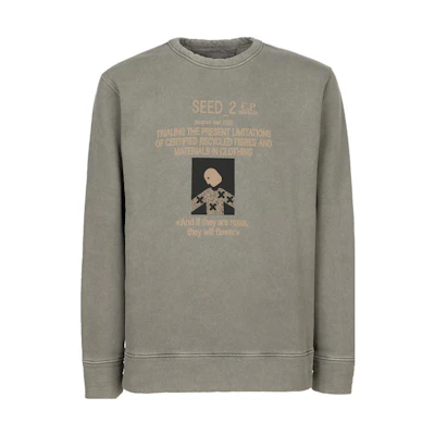 C.P. Company SS23 Grey Crewneck Long Sleeve Sweatshirt with Logo Print 14CMSS341A006529-N920