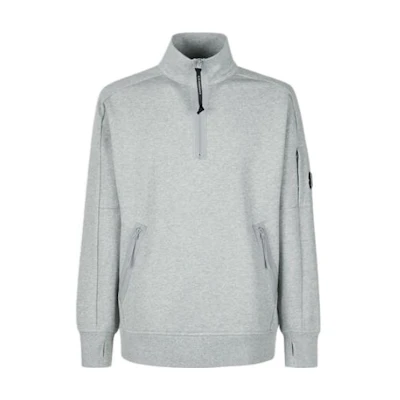 C.P. Company SS23 Grey Half-Zip Pullover Sweatshirt 14CMSS081A005086WM93