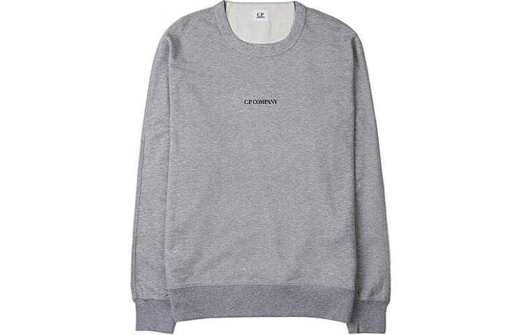 C.P. Company SS23 Grey Pullover Crewneck Sweatshirt with Logo Print () 14CMSS132A002246GM93