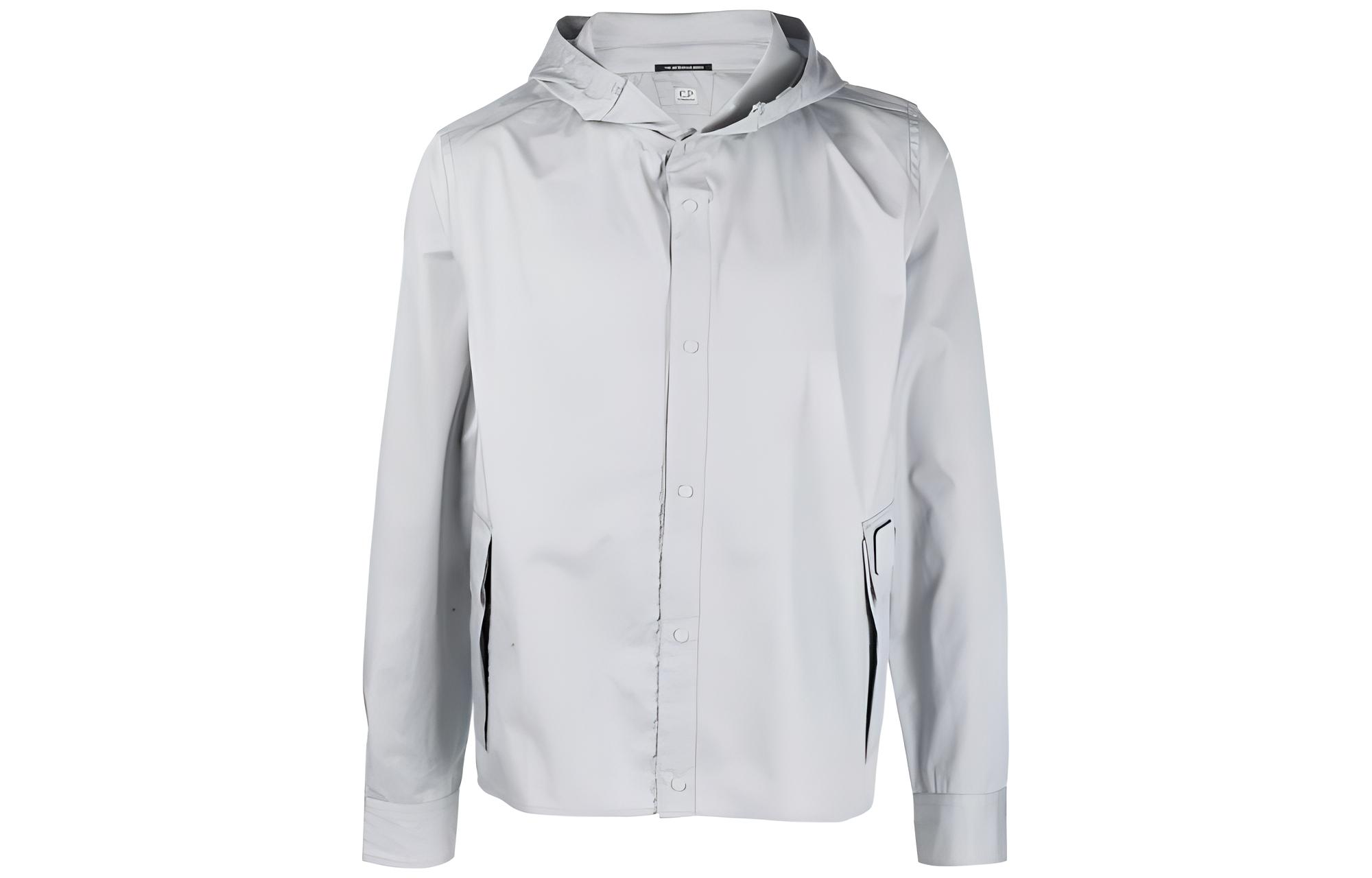 C.P. Company SS23 Grey Solid Color Zip-Up Hoodie Jacket 14CMSH073A006472A805