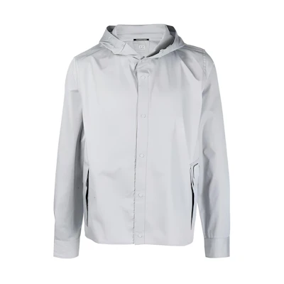 C.P. Company SS23 Grey Solid Color Zip-Up Hoodie Jacket 14CMSH073A006472A805