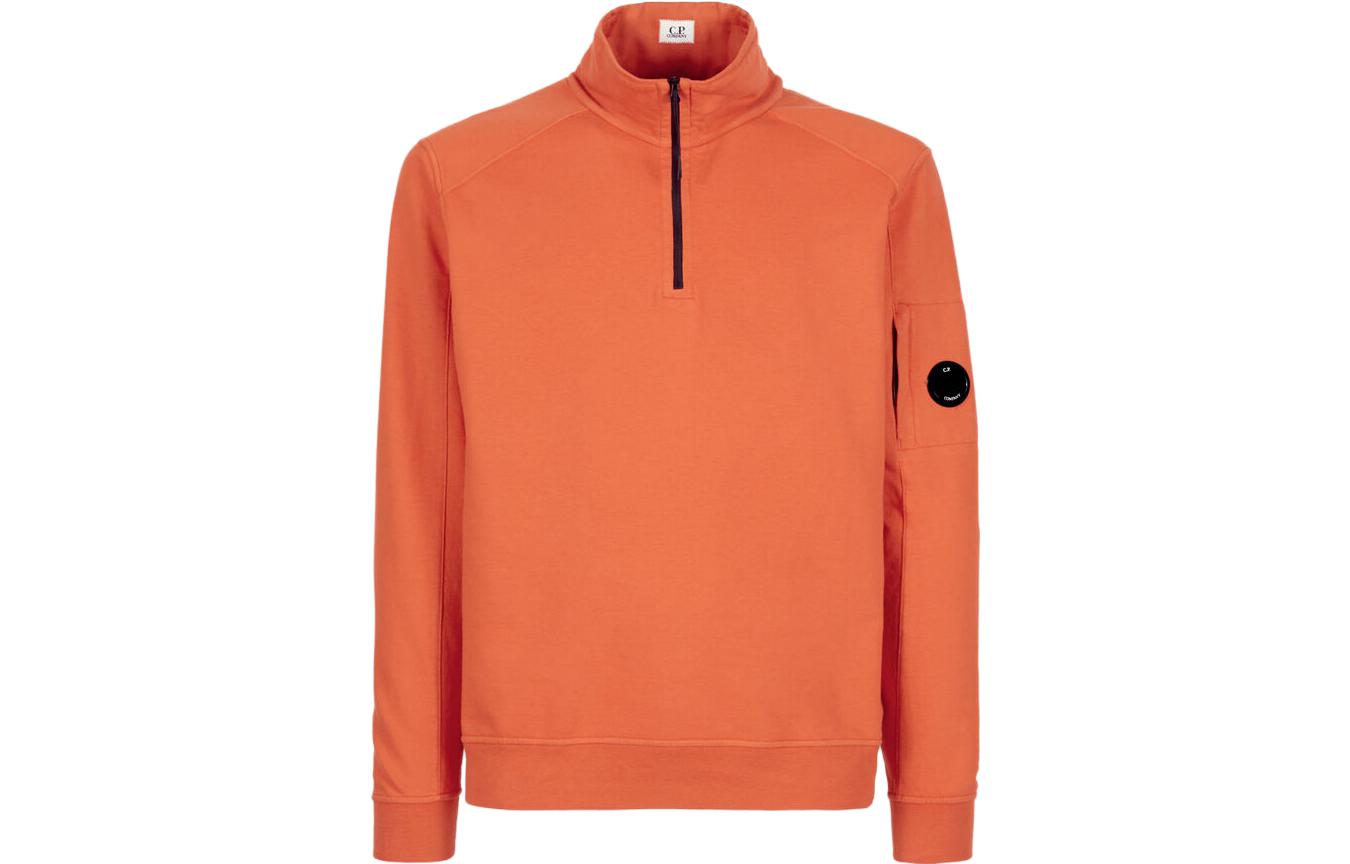 C.P. Company SS23 Half-Zip Logo Sweatshirt Orange 14CMSS035A002246G439