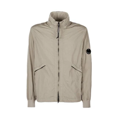 C.P. Company SS23 High Neck Zip-Up Jacket Brown 14CMOW040A005904G330